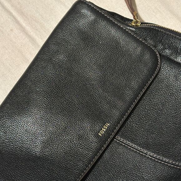 Fossil Leather Black Backpack Purse - Picture 5 of 10